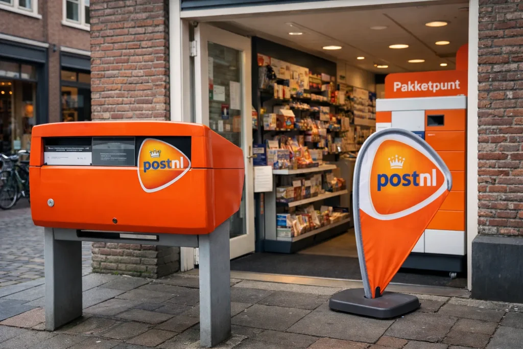 Bedrijven in Kampen Ingang van een PostNL-locatie in Kampen overdag