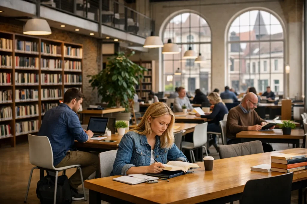 Home Mensen lezen en studeren in de bibliotheek van Kampen